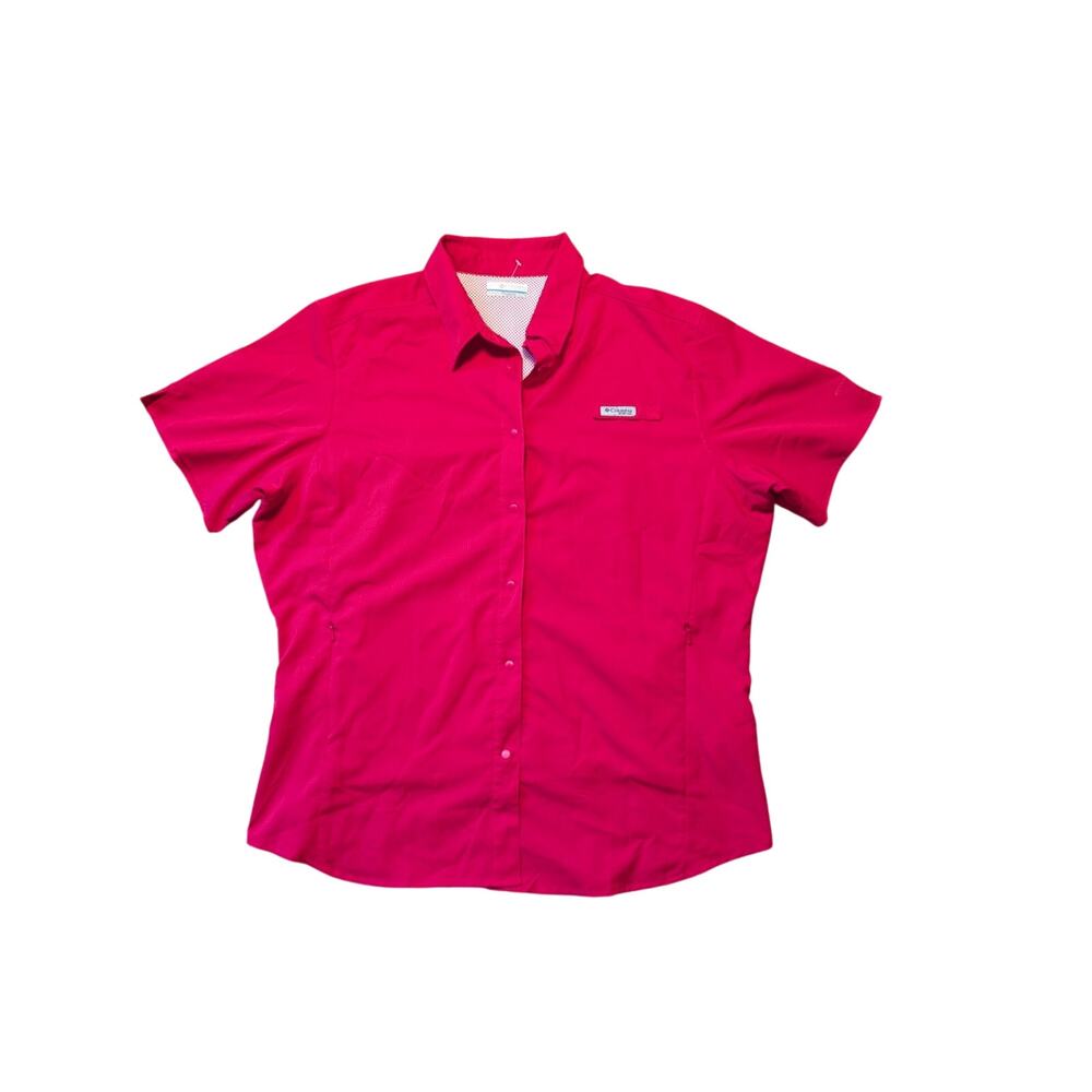 Columbia  PFG Women's Omnishade, lightweight, snap shirt, XL, Hot Pink